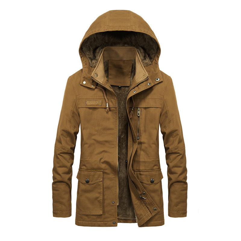 Herren Thermo-Canvas-Parka mit Teddyfleece-Innenfutter und Windschutzleiste Shop Nory