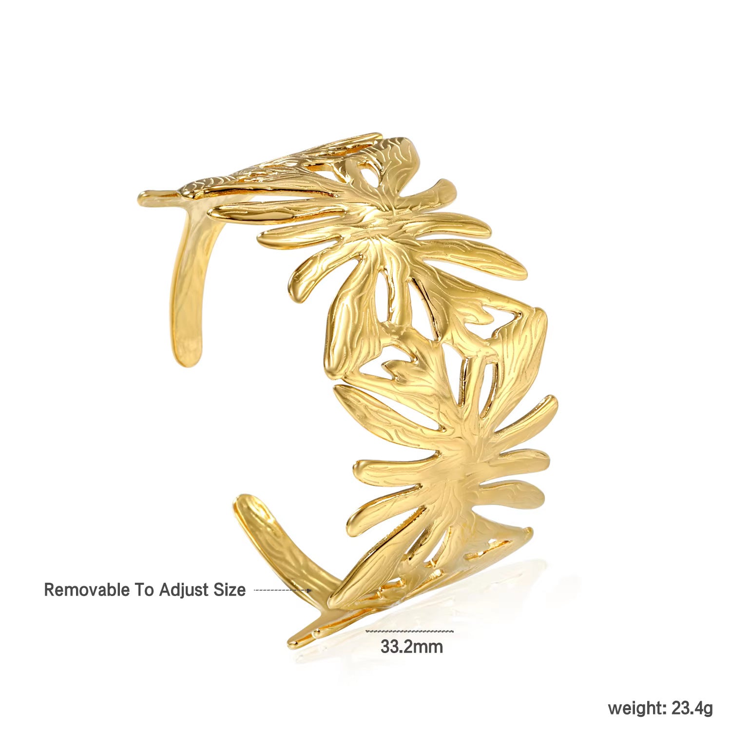 Damen Armreif mit geschwungenem Design und hochwertiger Goldbeschichtung Shop Nory