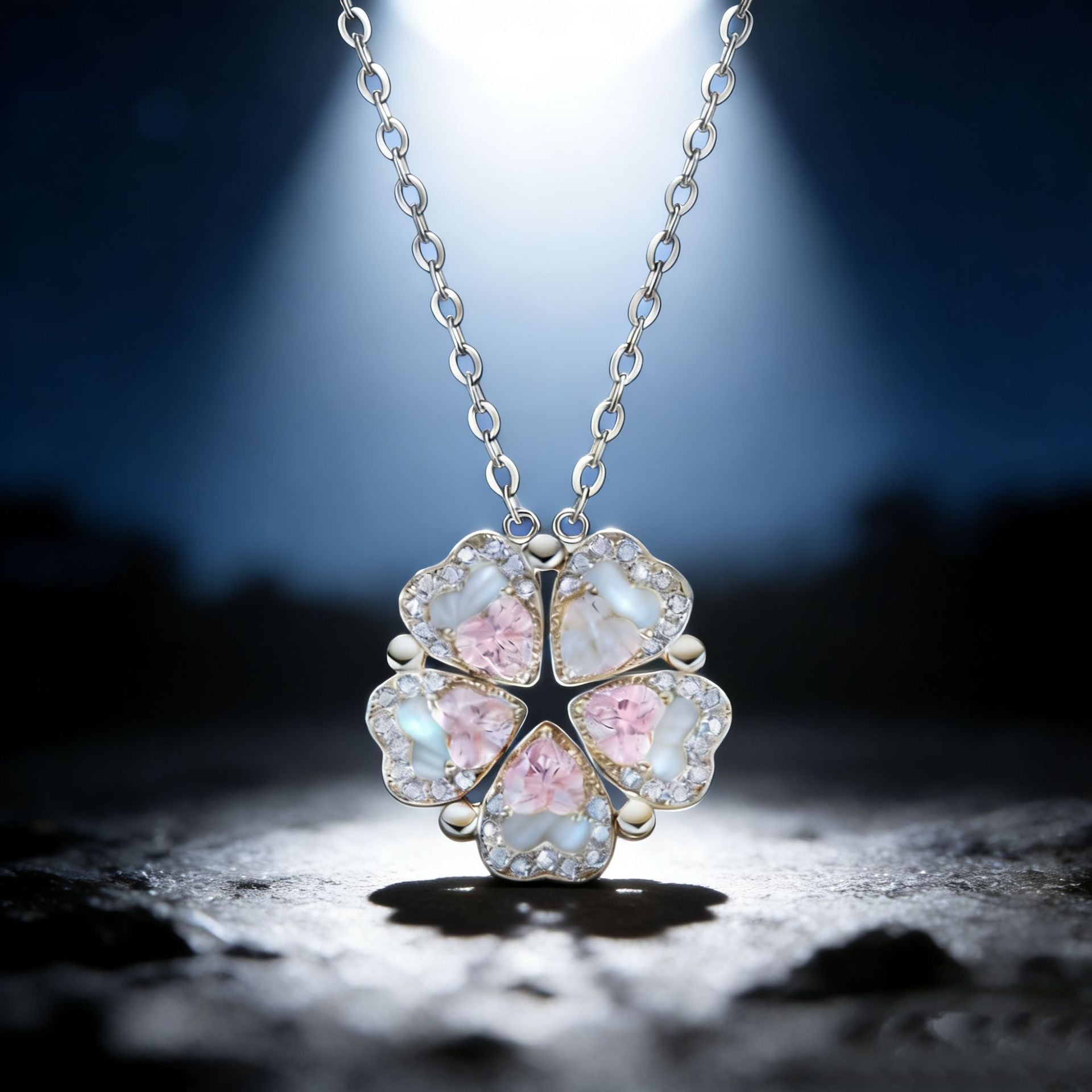 Damen Halskette mit kunstvollem Herzdesign und bunten Zirkonia-Elementen Shop Nory