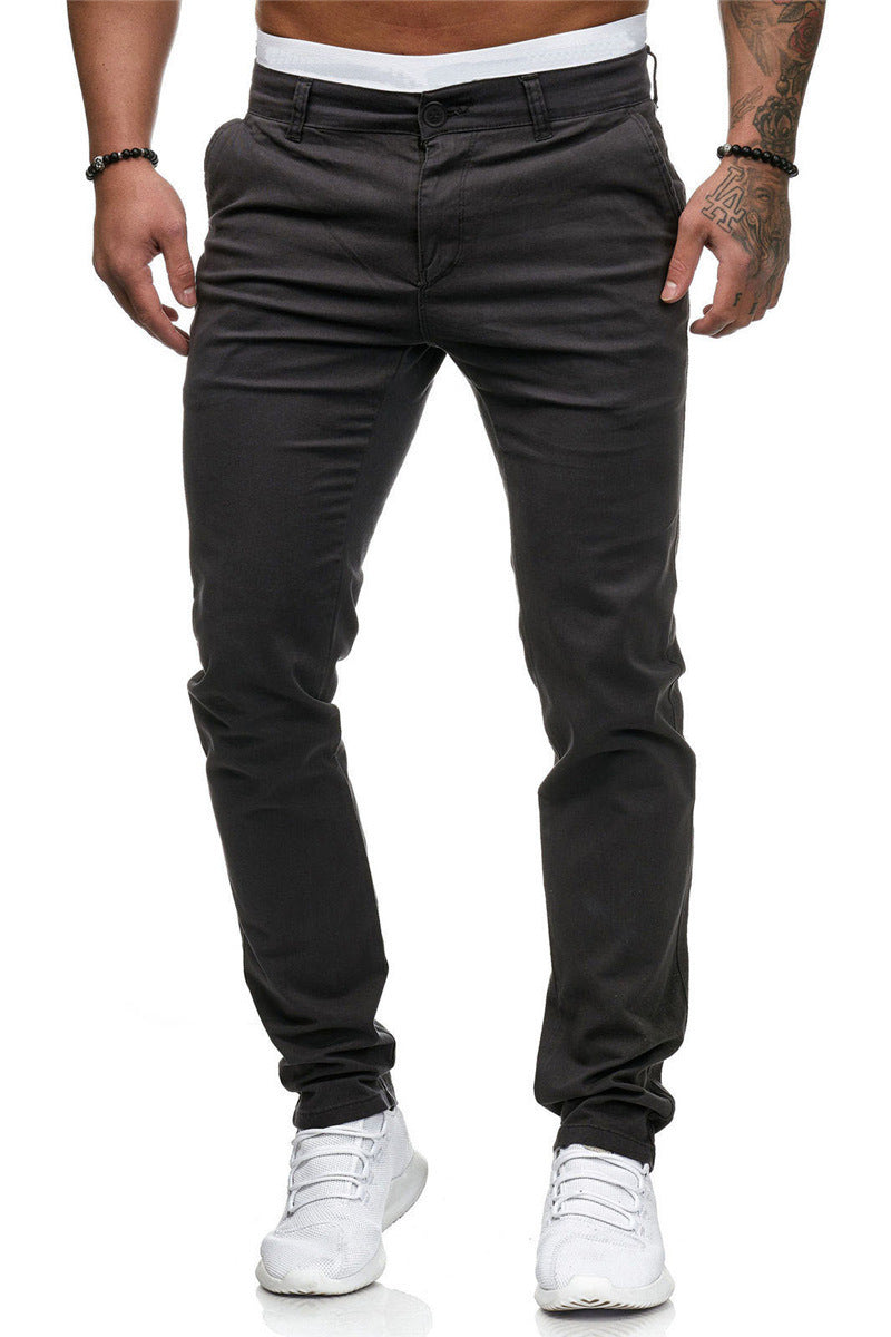 Herren Slim-Fit Chinohosen mit elastischem Bund und praktischen Taschen