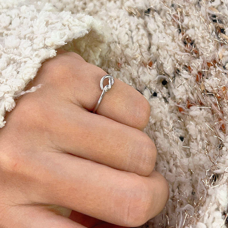 Damen Offener Silberring mit kreativem Knoten-Design Shop Nory