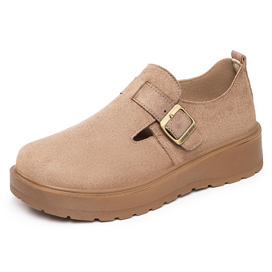 Damen nan Plateau-Mary-Jane Slipper mit Velourslederoberfläche und verstellbarer Metallschnalle Shop Nory