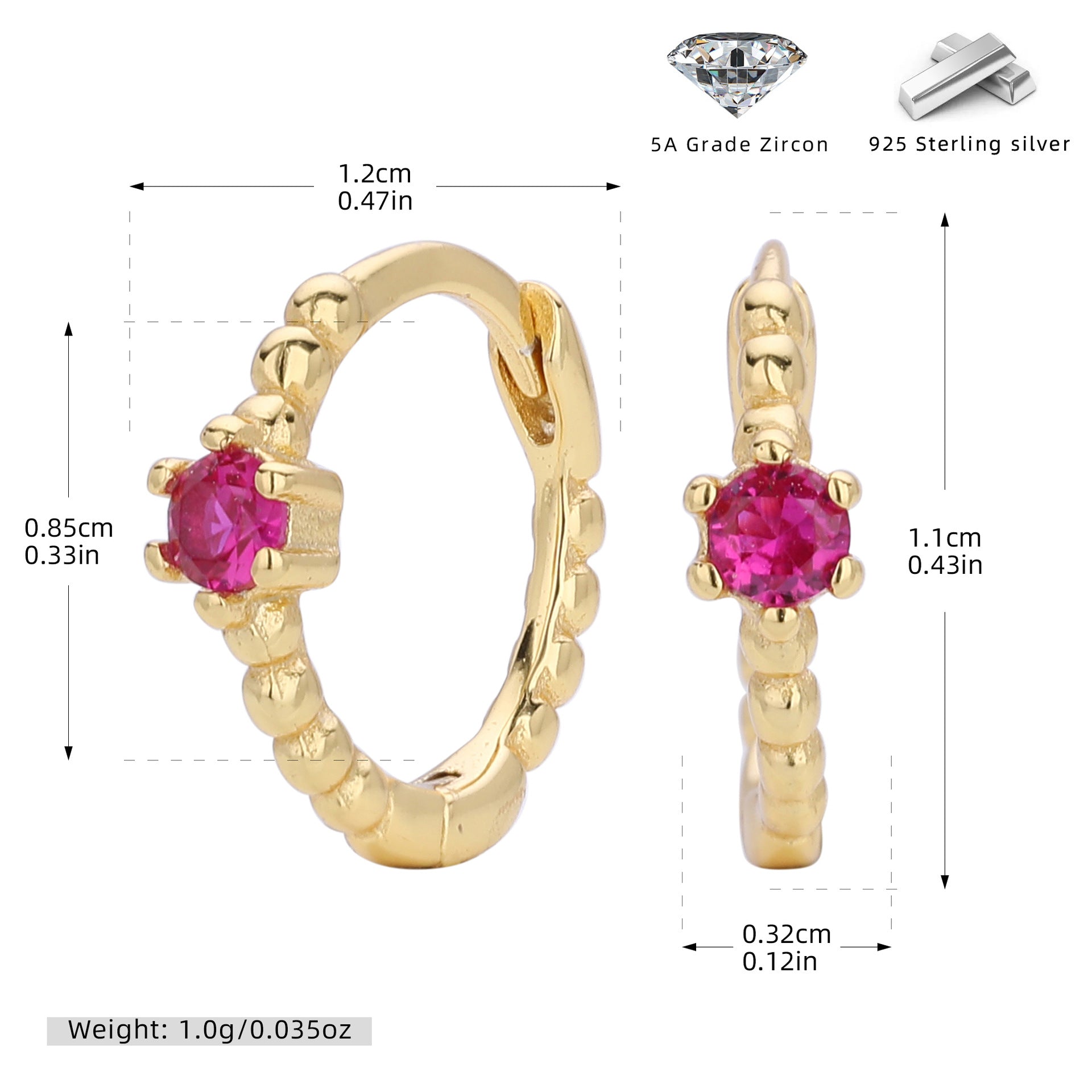 Damen Creolen mit funkelnden Zirkonstein-Akzenten und modernem Design Shop Nory