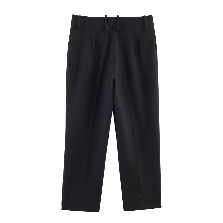 Damen Hochtaillierte elegante Anzughose mit Bügelfalte und geradem Bein Shop Nory