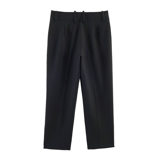 Damen Hochtaillierte elegante Anzughose mit Bügelfalte und geradem Bein Shop Nory