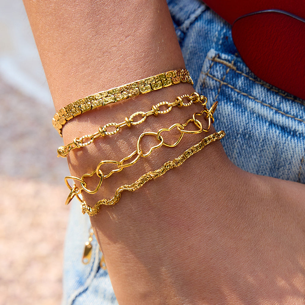 Damen Edelstahl Armband mit stilvollem Herzdesign und verstellbarem Verschluss Shop Nory
