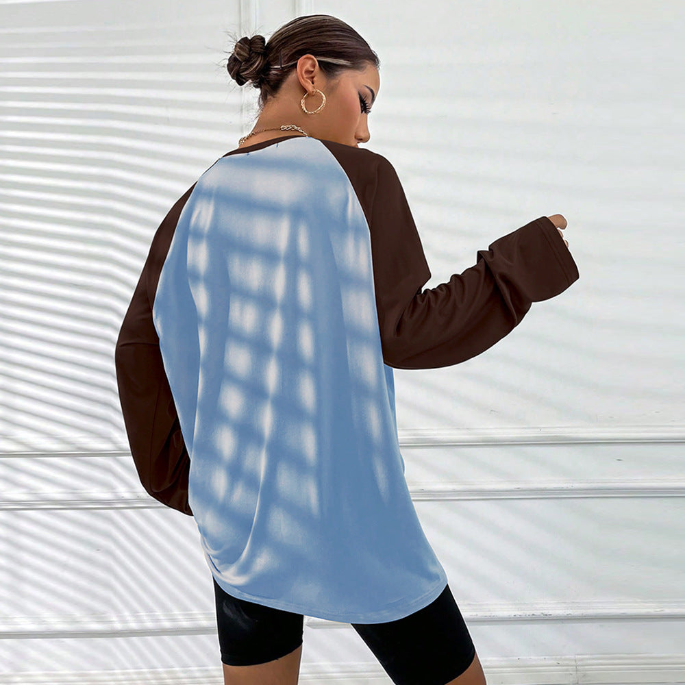 Damen oversized Raglan-Langarmshirt mit weitem Glockenärmel lässiger Silhouette und sportiver Crew-Neck Shop Nory
