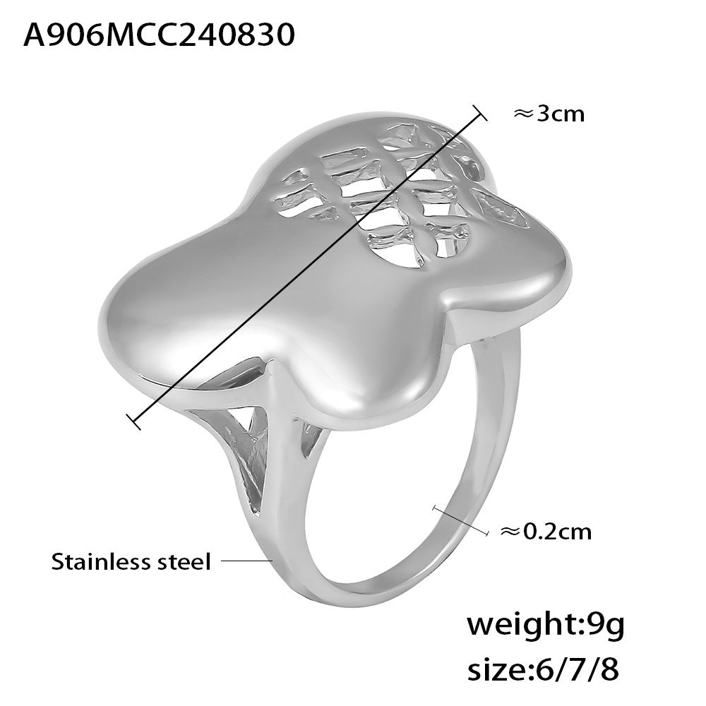 Damenring mit modernem, filigranem Design aus Edelstahl Shop Nory