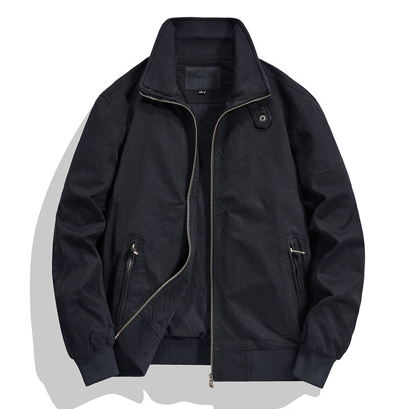 Herren Baumwoll-Canvas-Blouson mit Rippbündchen und Stehkragen Shop Nory