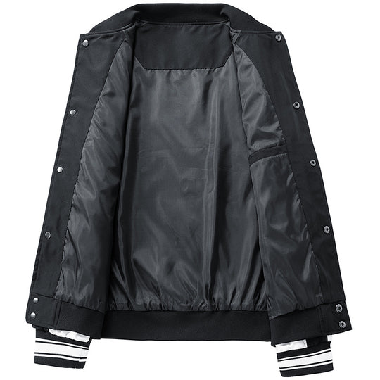 Herren Retro-College-Blouson mit Druckknopfverschluss, Raglanärmeln und Rippbündchen Shop Nory