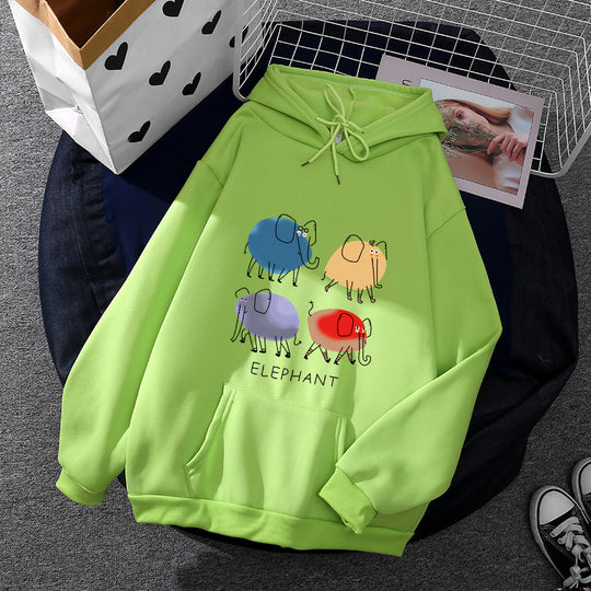 Damen nan Kapuzenpullover mit minimalistischer Grafik, lockerer Oversize-Passform und Kängurutasche Shop Nory