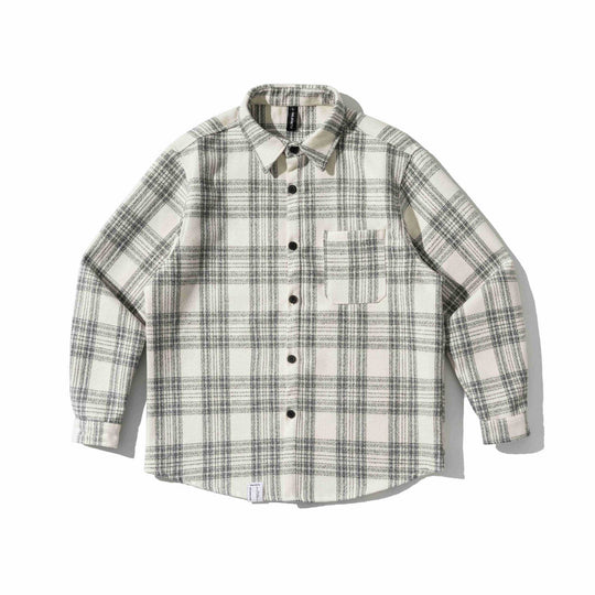 Herren Kariertes Teddy-Fleece Overshirt mit Brusttasche Shop Nory