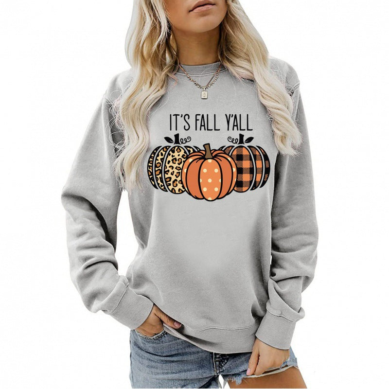 Damen Sweatshirt mit verspieltem Herbstmotiv und bequemer Passform Shopnory
