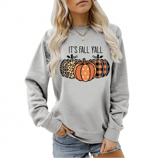 Damen Sweatshirt mit verspieltem Herbstmotiv und bequemer Passform Shopnory
