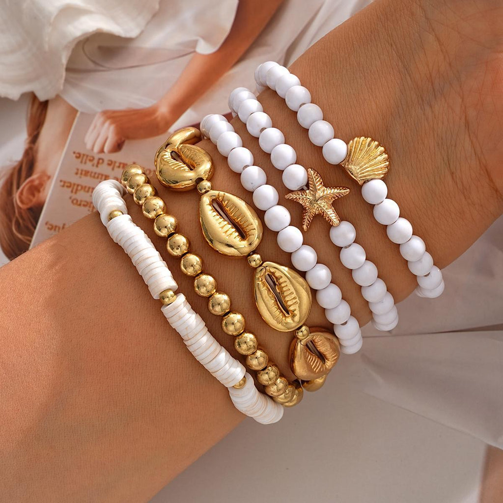 Damen Armreifen-Set mit maritimen Muschelmotiven Shop Nory