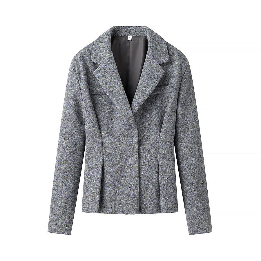 Damen Elegantes zweiteiliges Wollmix-Blazer- und Midirock-Set mit ausgestelltem Midirock Shop Nory