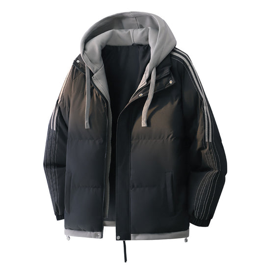 Damen Modische Steppjacke mit Kapuze und Innensweater Shop Nory