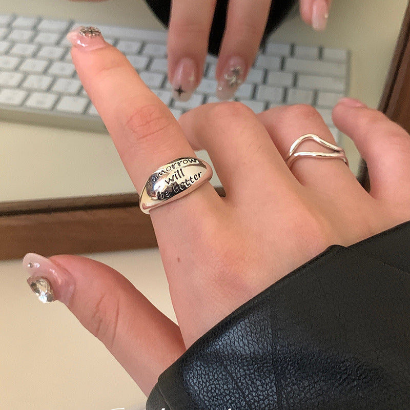 Damen moderner und skulpturaler Ring mit geschwungenem Design Shop Nory