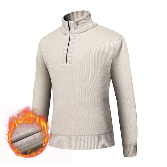 Herren Thermo-gefütterter Halbzip-Pullover mit Stehkragen und wärmender Fleece-Innenseite Shop Nory