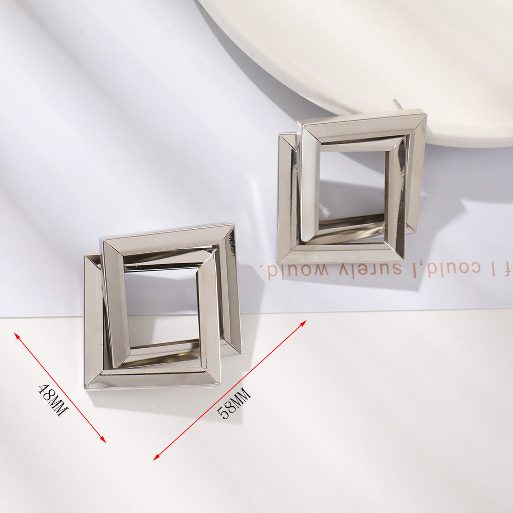Damen Ohrringe im zeitgenössischen Quadratringdesign Shop Nory