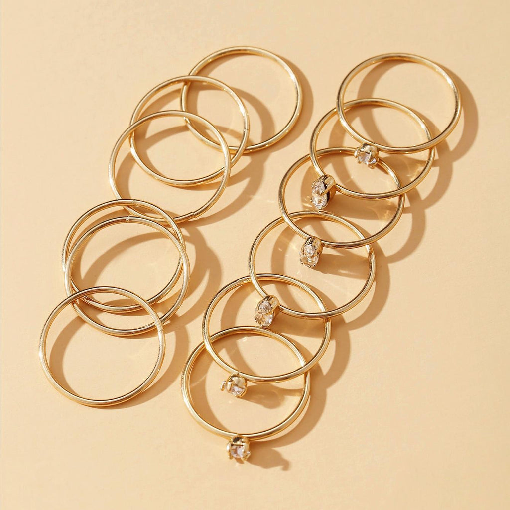 Damen Ring-Set mit funkelnden Zirkonia und minimalistischem Design Shop Nory