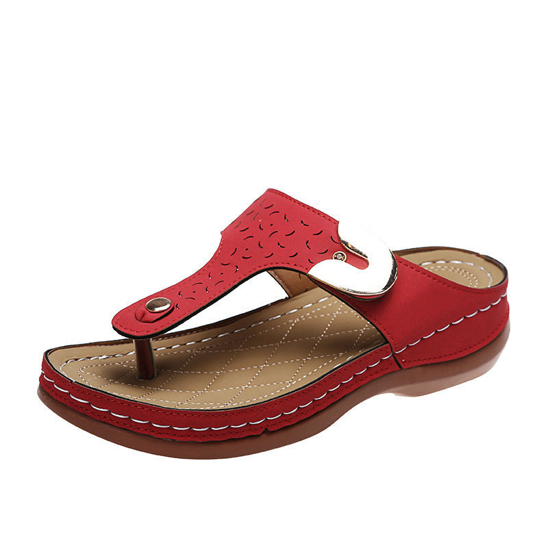 Damen Komfortable Zehentrenner-Sandalen mit modischem Riemen-Design