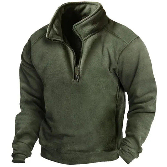 Herren Fleece-Pullover mit hohem Kragen und praktischen Reißverschluss
