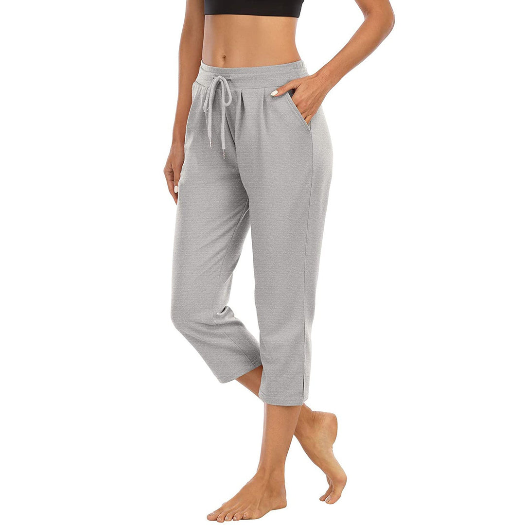 Damen bequeme Freizeithose mit elastischem Bund und seitlichen Taschen Shopnory