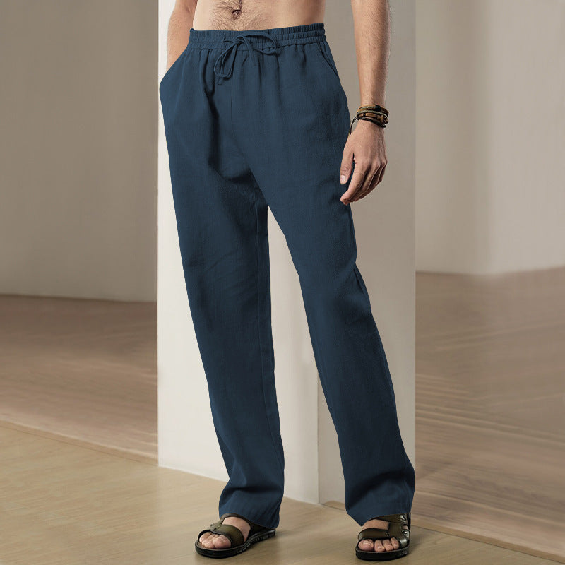 Herren lässige Freizeithose mit elastischem Bund und Seitentaschen