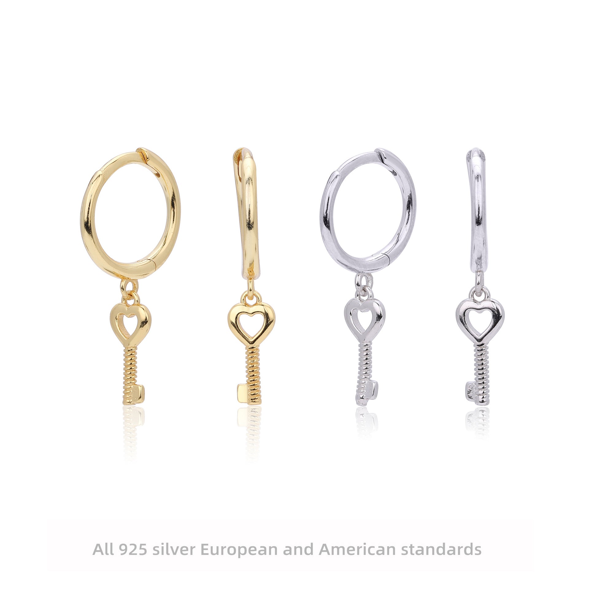 Damen Ohrhänger mit Schlüsselanhänger aus 925 Sterling Silber Shop Nory