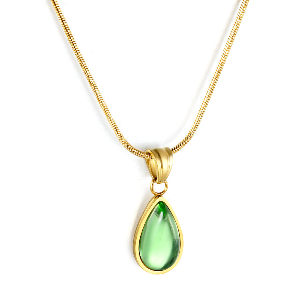 Damen Halskette mit tropfenförmigem Anhänger aus hochwertigem Edelstahl Shop Nory