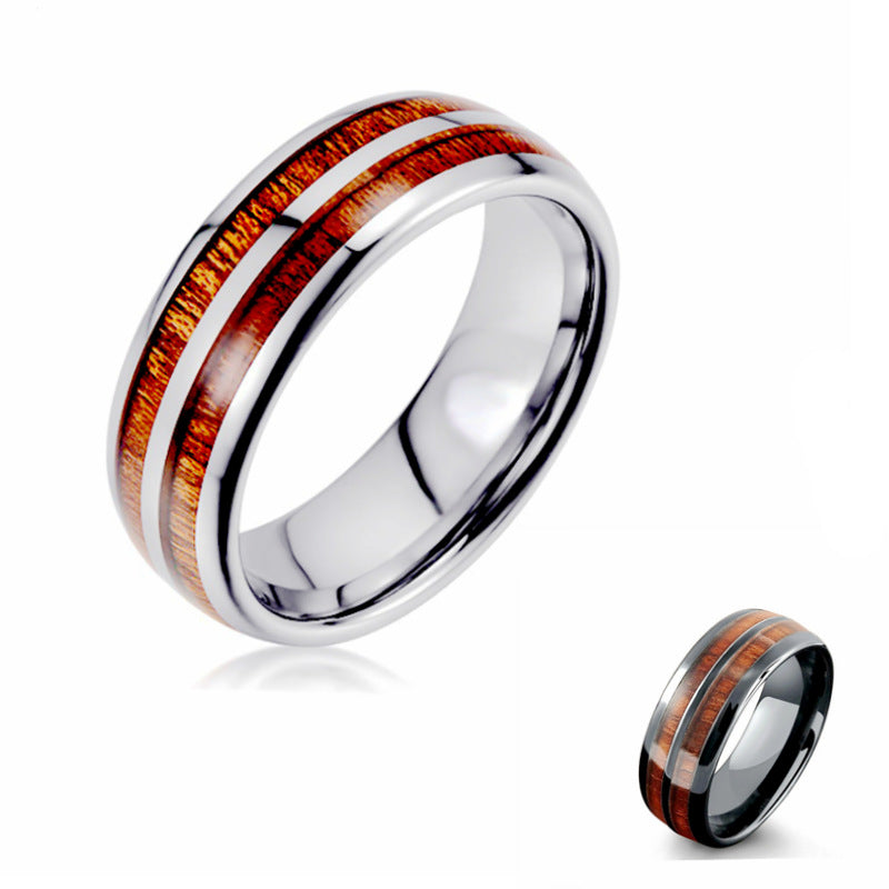 Herren Ring mit eleganter Holz- und Edelstahlkombination Shop Nory