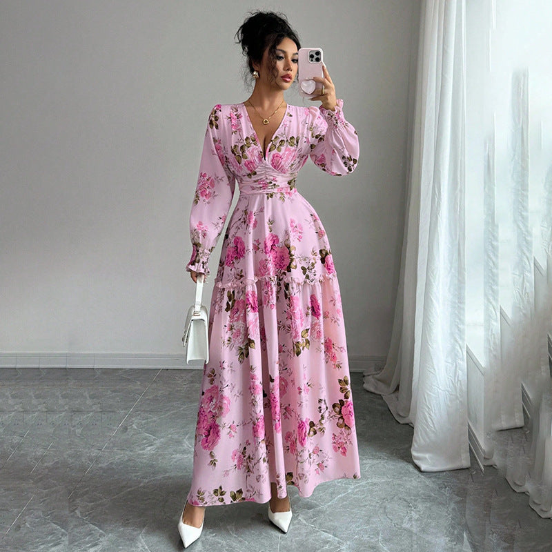 Damen Maxikleid mit floralen Details Shop Nory