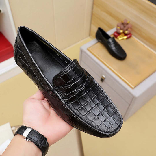 Herren Mokassin im eleganten Krokodil-Leder-Design