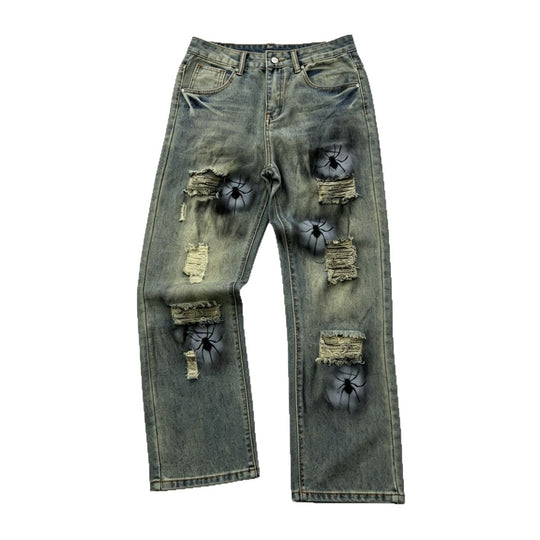 Herren Lässige Ripped Baggy-Jeans Shop Nory