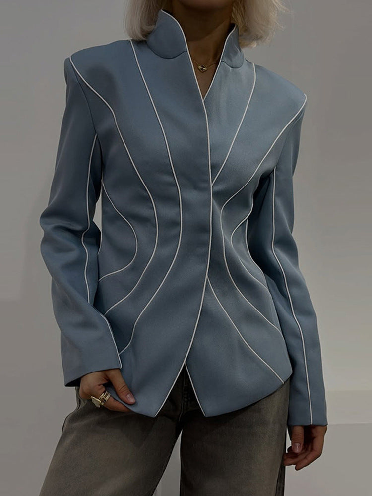Damen Skulpturaler taillierter Blazer mit konturierenden Paspeln Shop Nory
