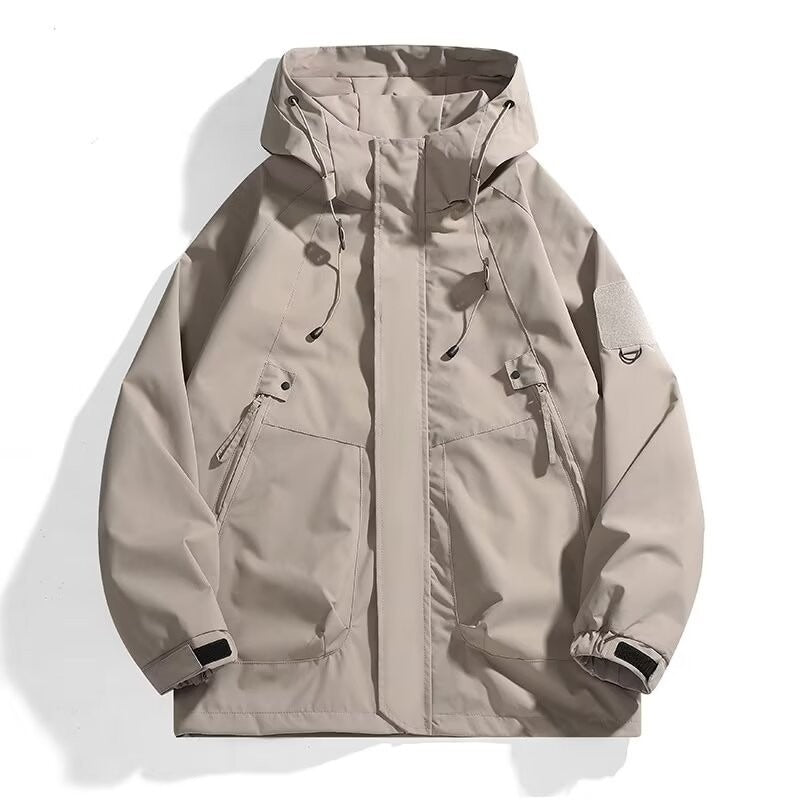 Herren Urbaner Utility-Softshellparka mit Kordelzug, Velcro-Ärmeln und verdeckten Reißverschlüssen Shop Nory