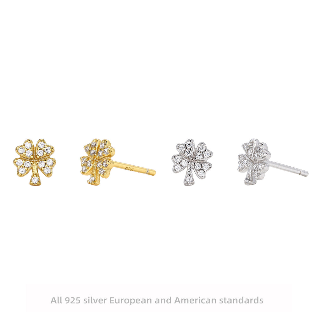 Damen Ohrstecker im stilvollen Kleeblatt-Design aus hochwertigem 925 Sterling Silber Shop Nory