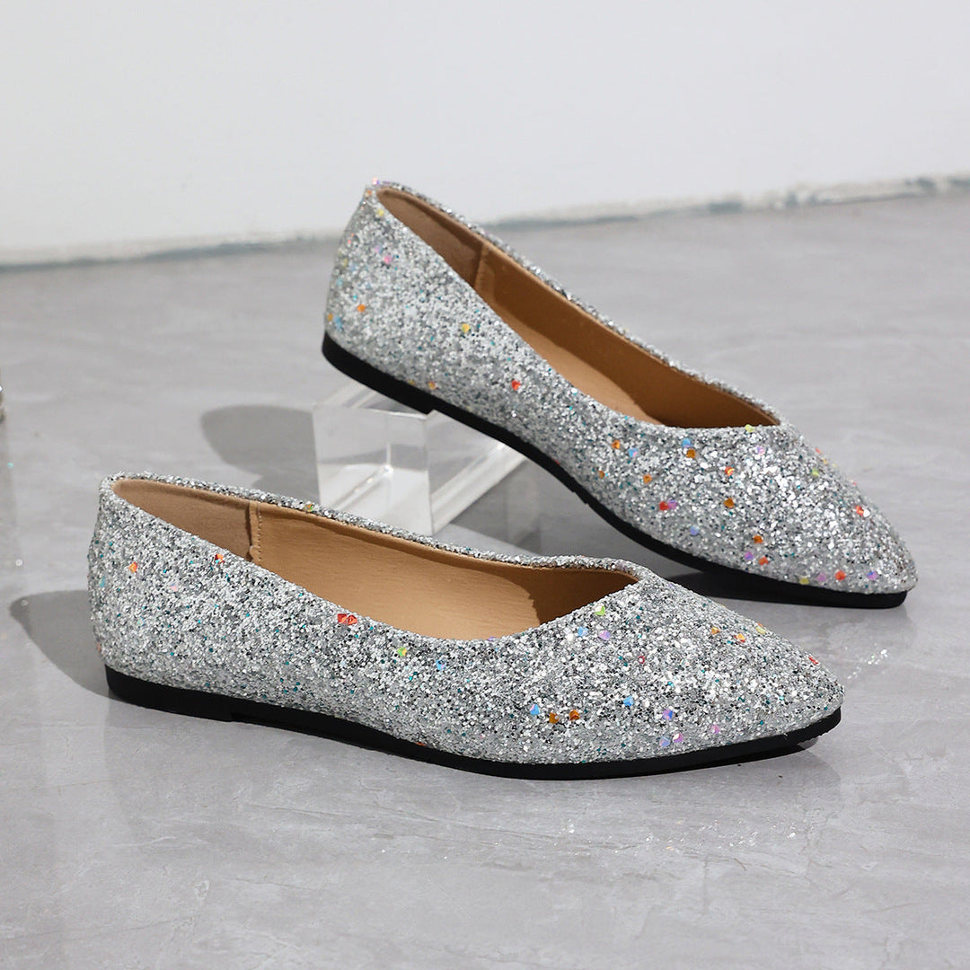 Damen Ballerinas mit funkelndem Glitzer und eleganter Silhouette
