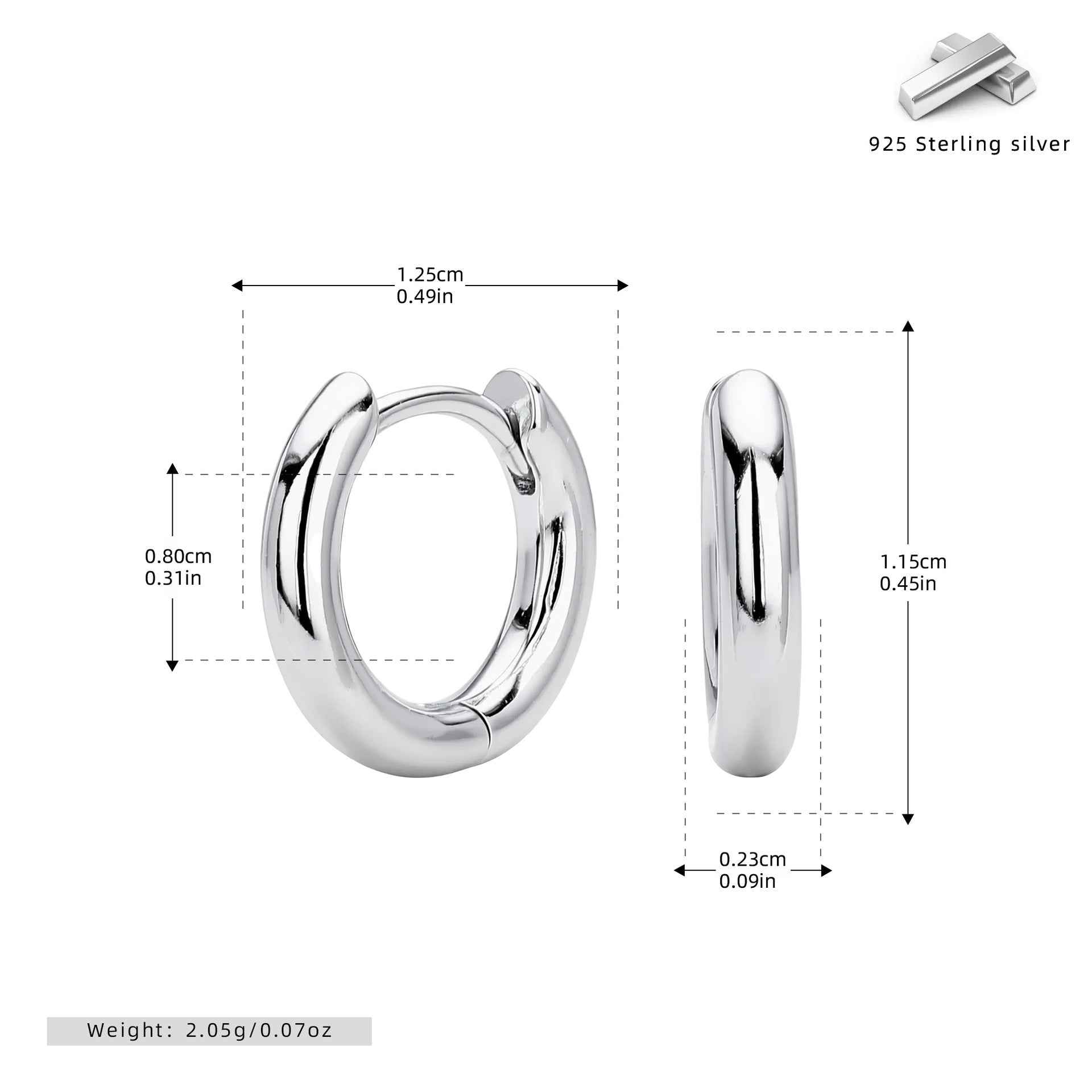 Damen Creolen mit zeitgenössischem Design aus hochwertigem 925 Sterling Silber Shop Nory