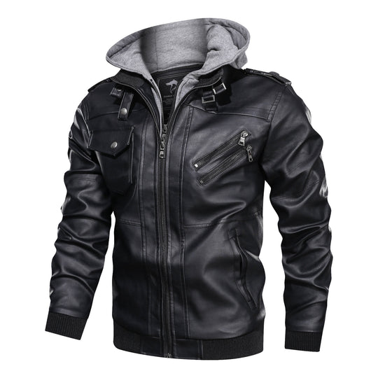 Herren Piloten-Blouson aus Kunstleder mit integriertem Kapuzen-Inlay und Zipper-Details Shop Nory