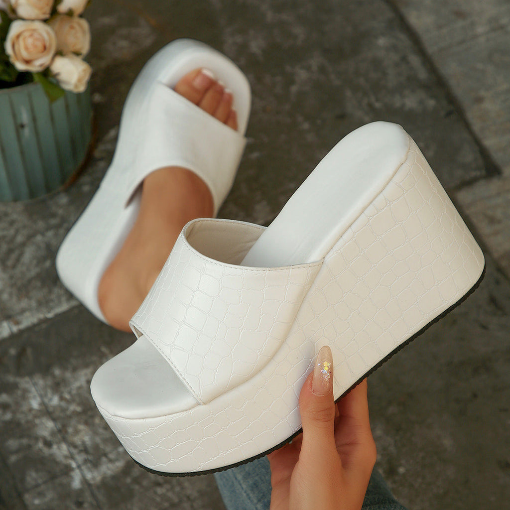 Damen Wedge-Pantoletten mit transparentem Obermaterial und komfortabler Sohle