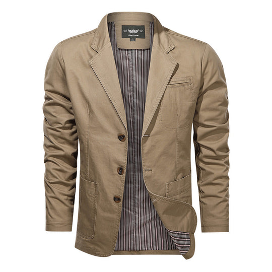Herren legeres Baumwollblazer-Sakko mit klassischer Knopffront und aufgesetzten Taschen Shop Nory