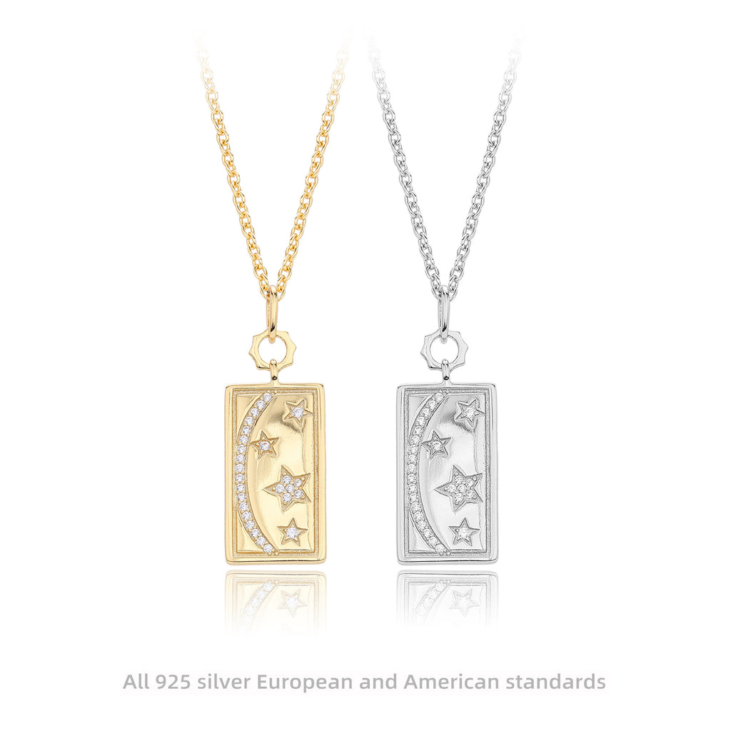 Damen Halskette mit schützendem Mond- und Sternenanhänger aus hochwertigem 925 Sterling Silber Shop Nory