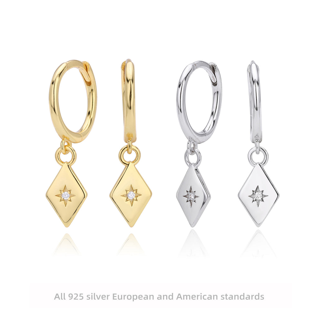 Damen Ohrhänger mit hochwertigem Zirkonanhänger aus 925 Sterling Silber Shop Nory