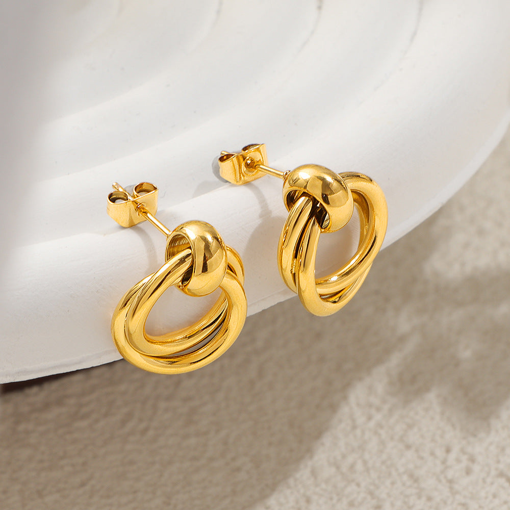 Damen modische Creolen mit doppeltem Spiraldesign Shop Nory