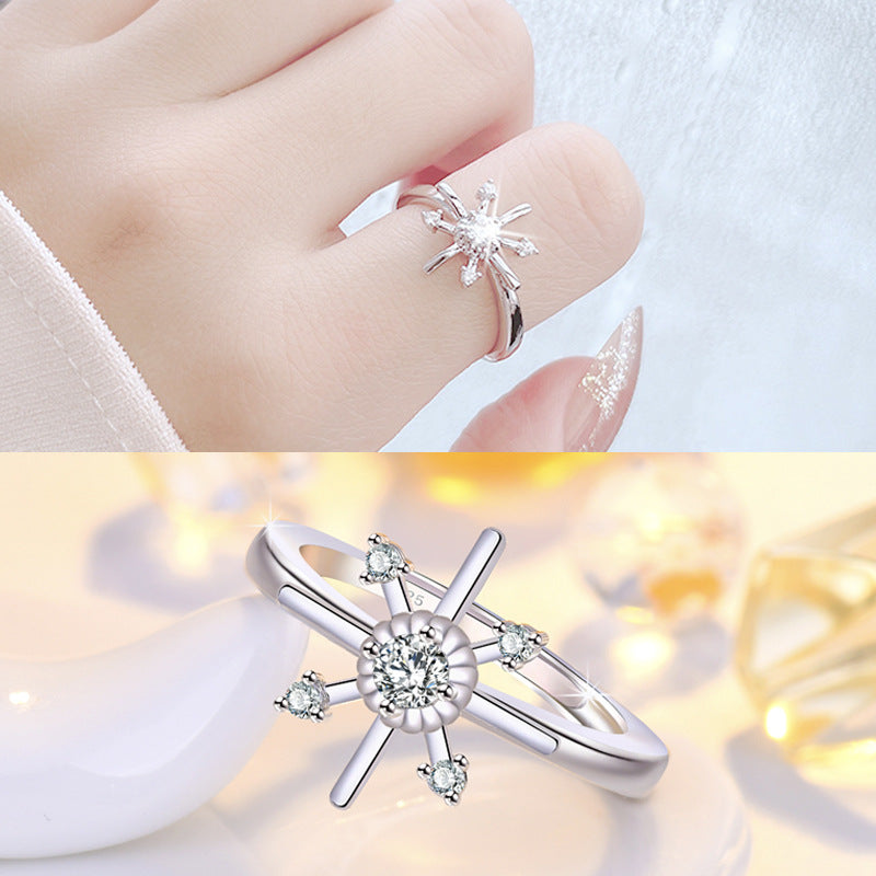 Damen Funkelnder Ring mit einzigartigem Floral-Design Shop Nory