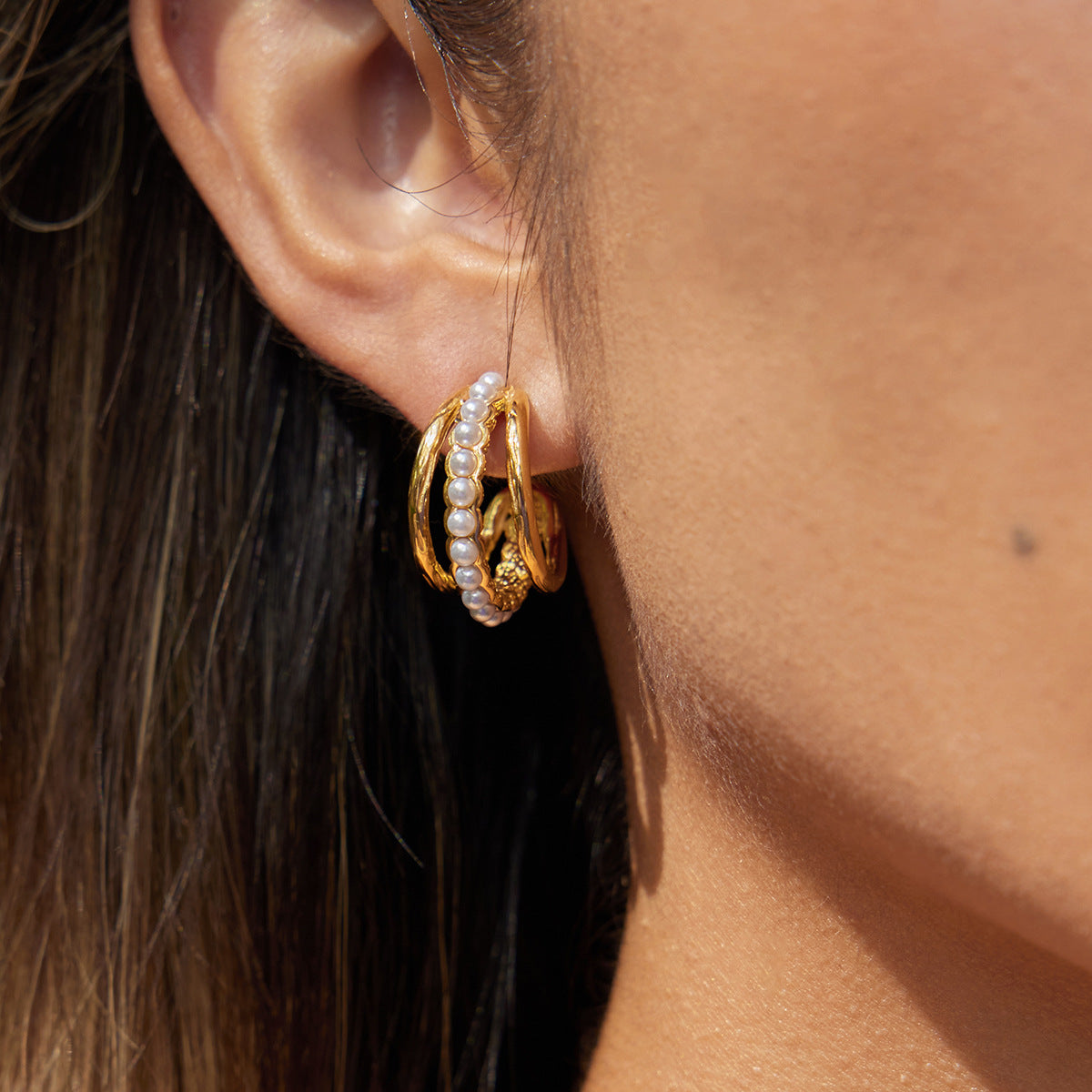 Damen Ohrhänger mit luxuriösem Perlendesign und elegantem Goldfinish Shop Nory