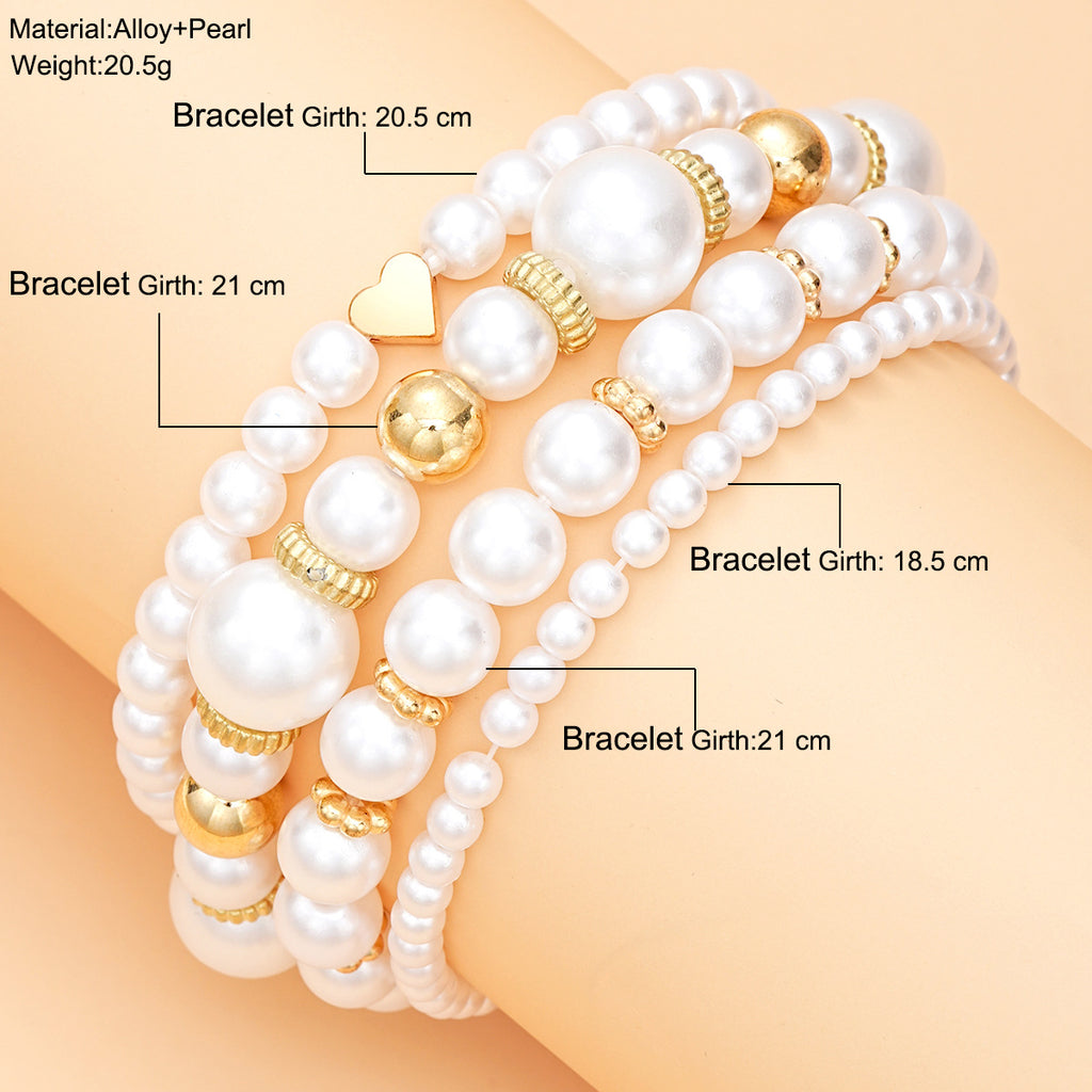 Damen Perlenarmband-Set mit filigranen und eleganten Details Shop Nory