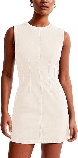 Damen Jeanskleid im modernen Schnitt mit nahtlosen Details Shopnory